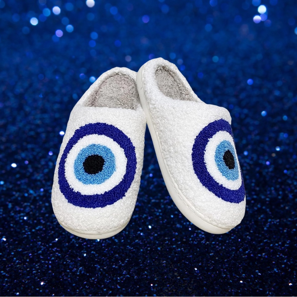 BRAND NEW Cozy Evil Eye Slippers